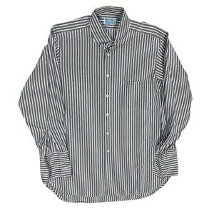 Hilditch & Key Dress Shirt French Cuffs Striped Made in Britain 43 17 XL